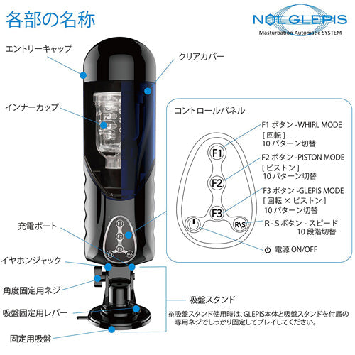 NOL GLEPIS（ノール・グルピス）回転とピストンが同時に楽しめる電動オナホールNOL GLEPIS（ノール・グルピス）。スピードを10段階でコントロール可能。